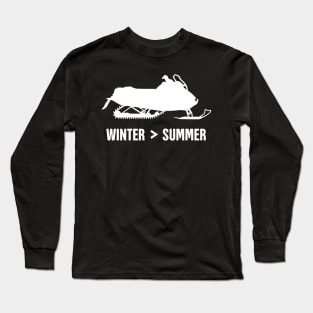 Winter And Summer - Funny Snowmobile Design Long Sleeve T-Shirt